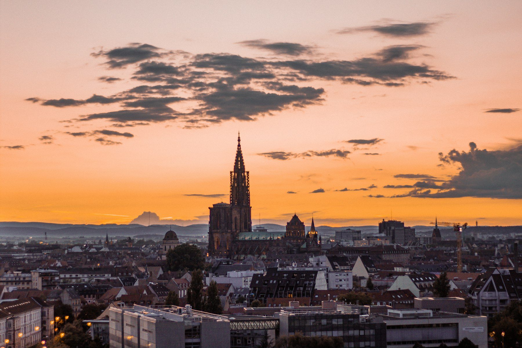 La cathédrale de Strasbourg au crépuscule